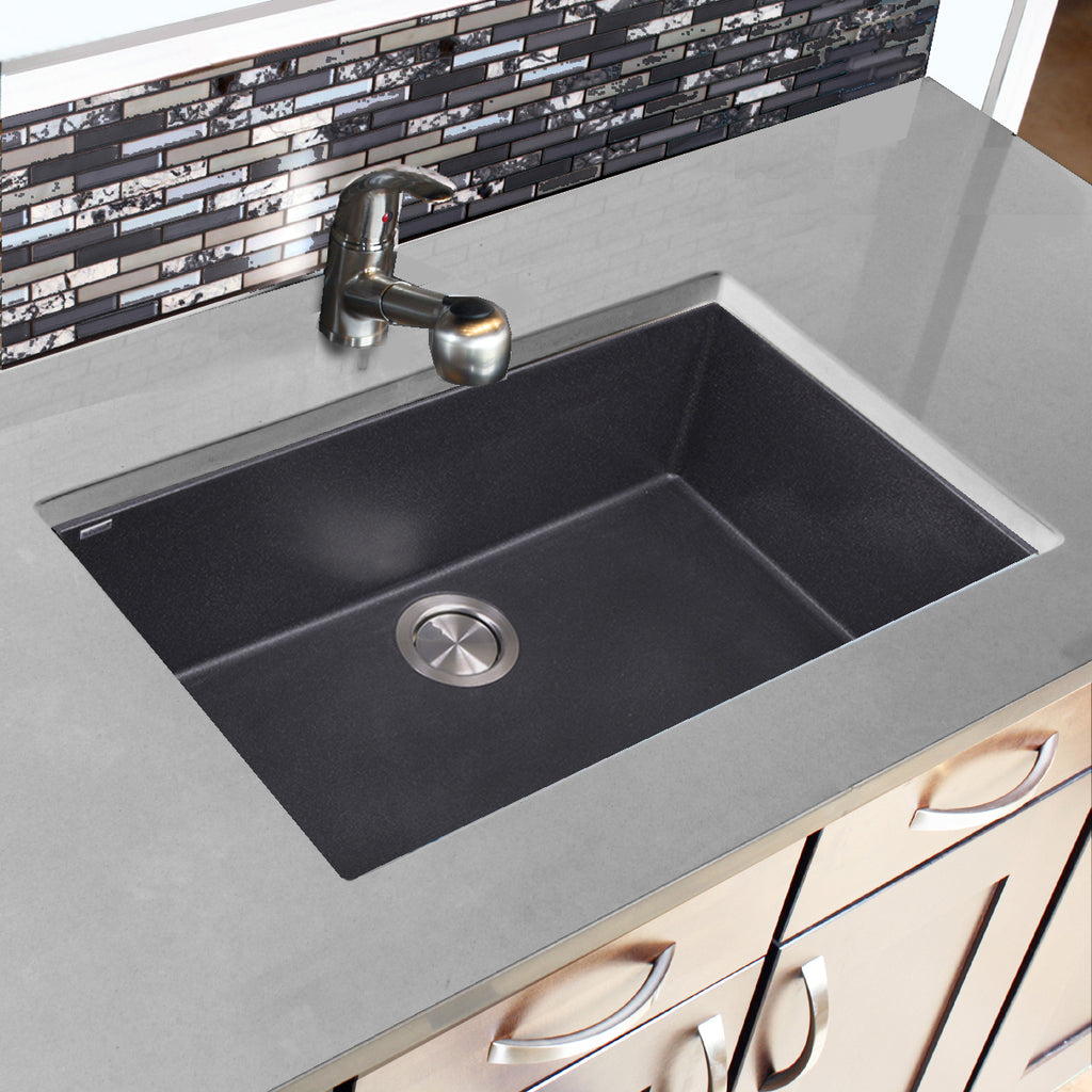 Nantucket Sinks Plymouth 30 Granite Composite Kitchen Sink Black Pr