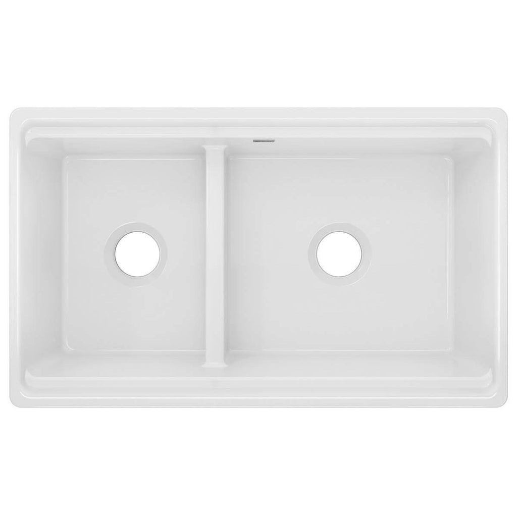 Elkay Swuf3320wh 33 Fireclay Farmhouse Kitchen Sink 40 60 Double Bowl