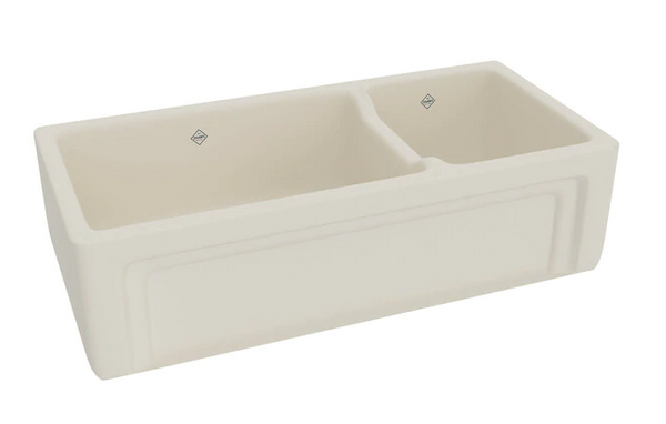 Rohl Shaws 40 Fireclay 70 30 Double Bowl Farmhouse Kitchen Sink – The