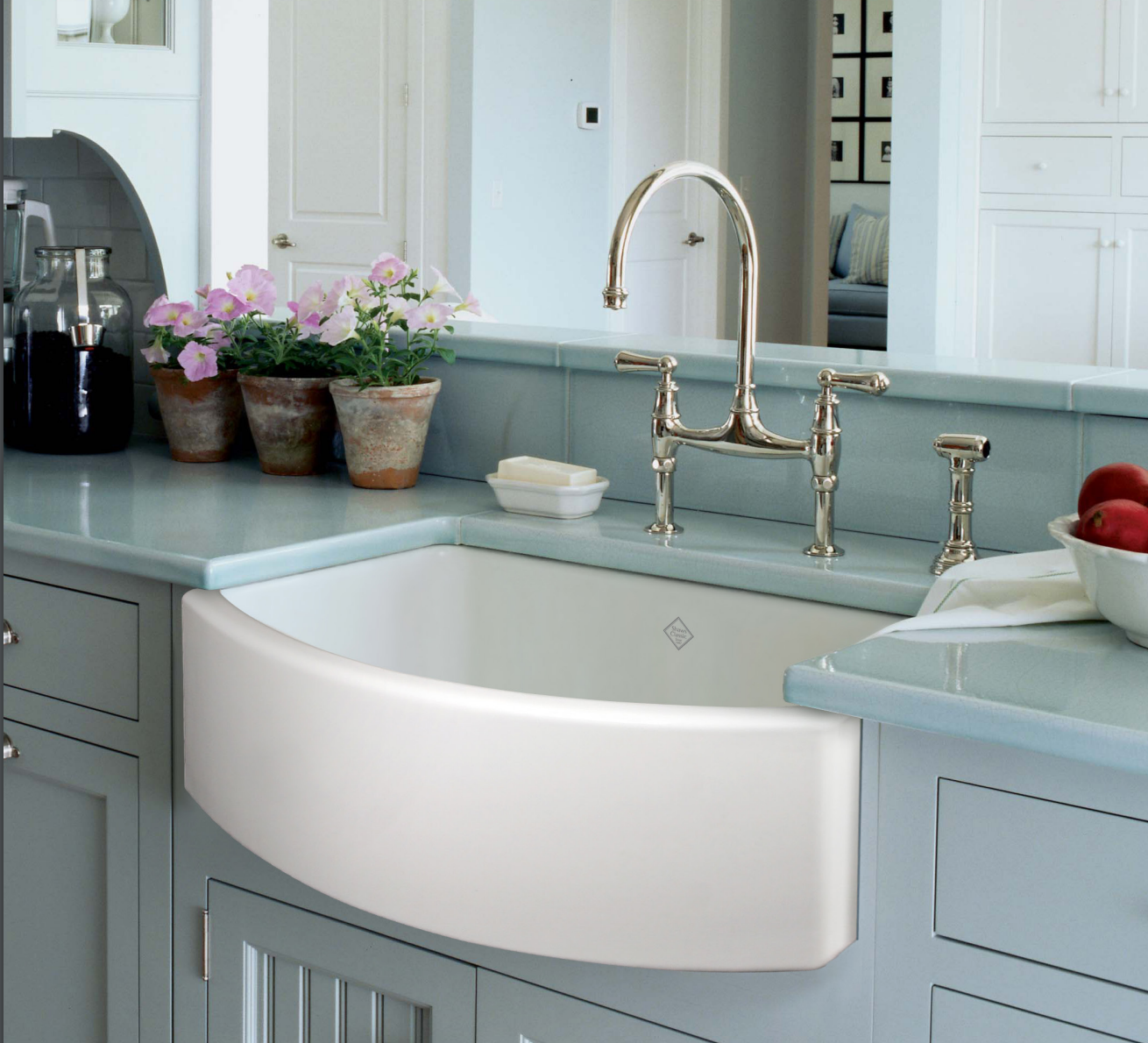 Rohl Shaws 30 Fireclay Single Bowl Farmhouse Curved Apron Kitchen Sink White Rc3021wh