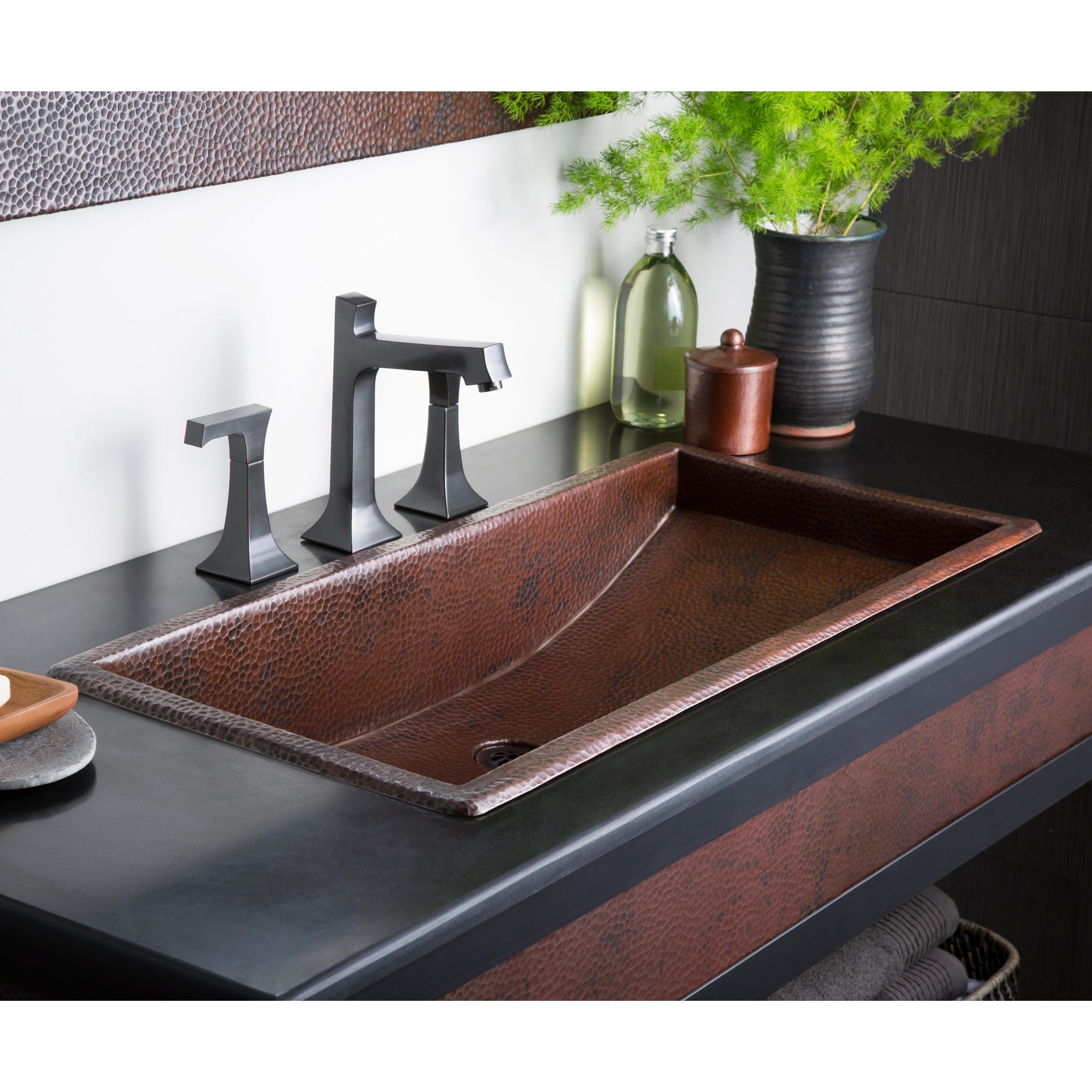 Native Trails Trough 36 Rectangle Copper Bathroom Sink