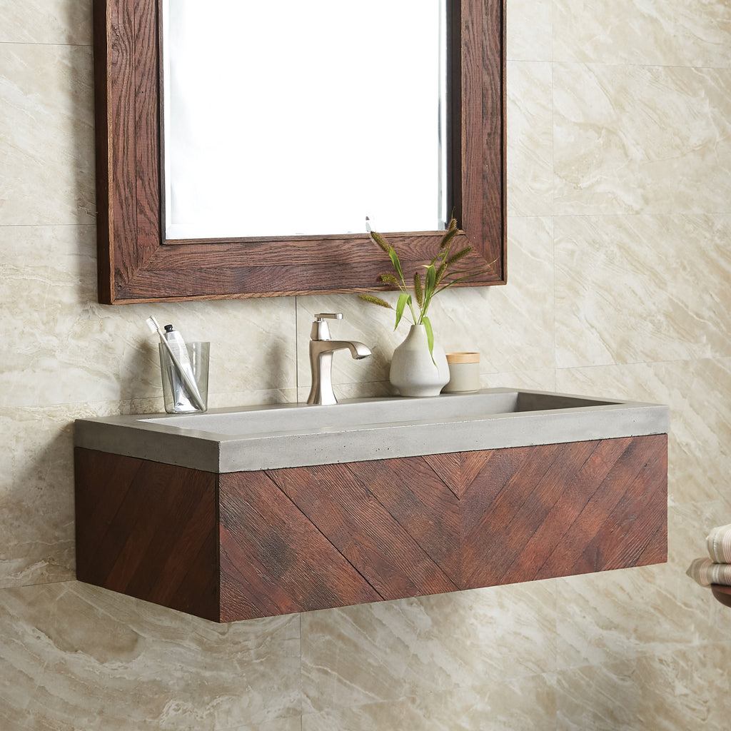 Native Trails 36 Wall Mount Floating Vanity Base In Cabernet Vnw194