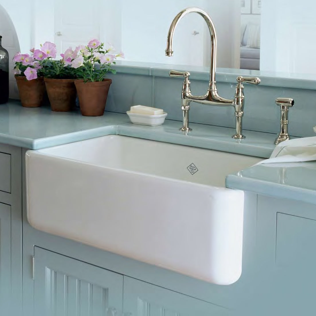 Rohl Shaws 30 Fireclay Thick Farmhouse Sink White Rc3018 The Sink Boutique