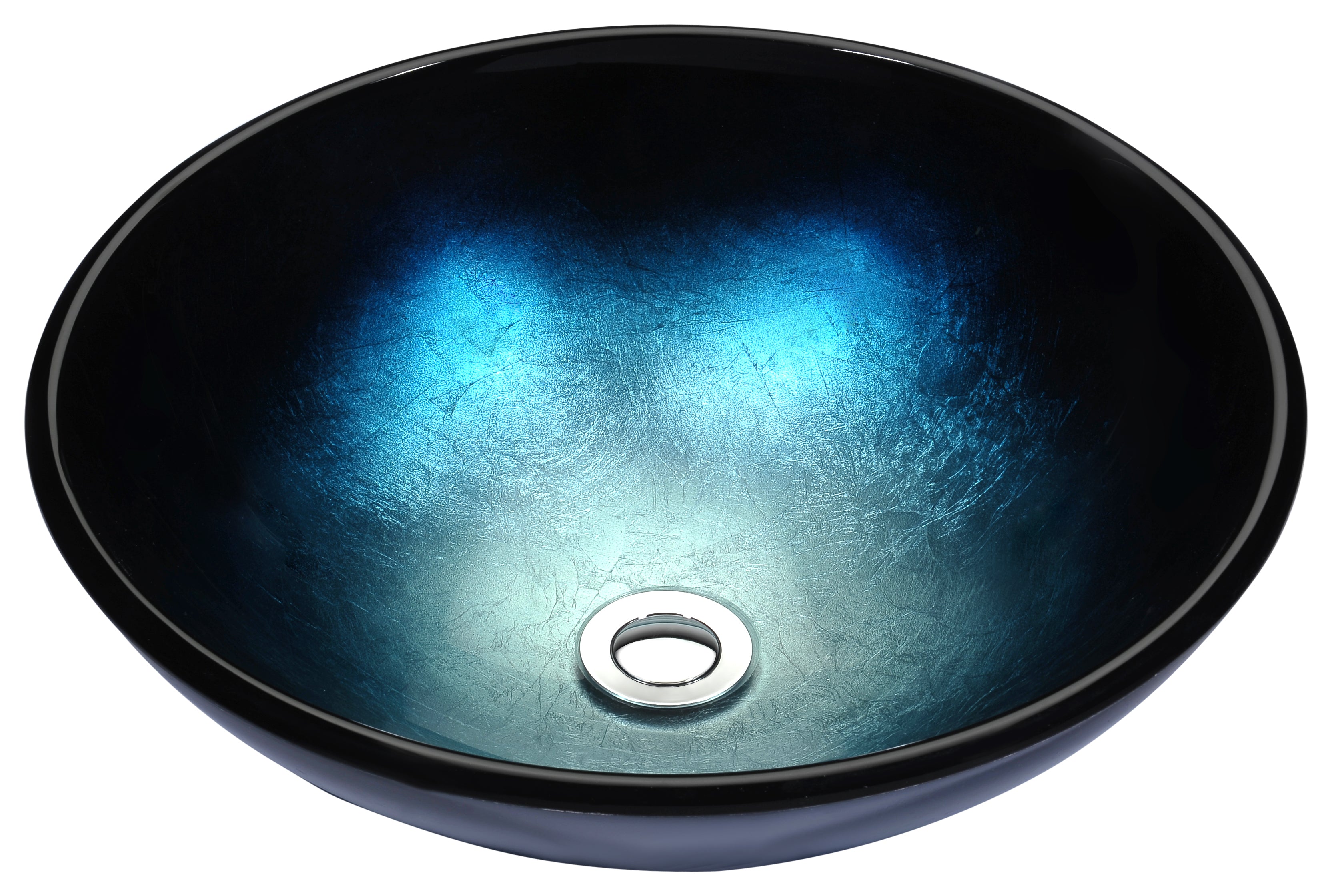 16 Stellar Series Deco Glass Vessel Sink In Deep Sea Ls Az167