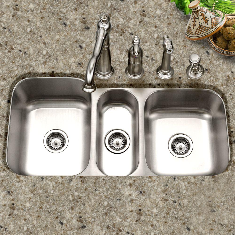 3218bl Offset Double Bowl Undermount Stainless Steel Sink