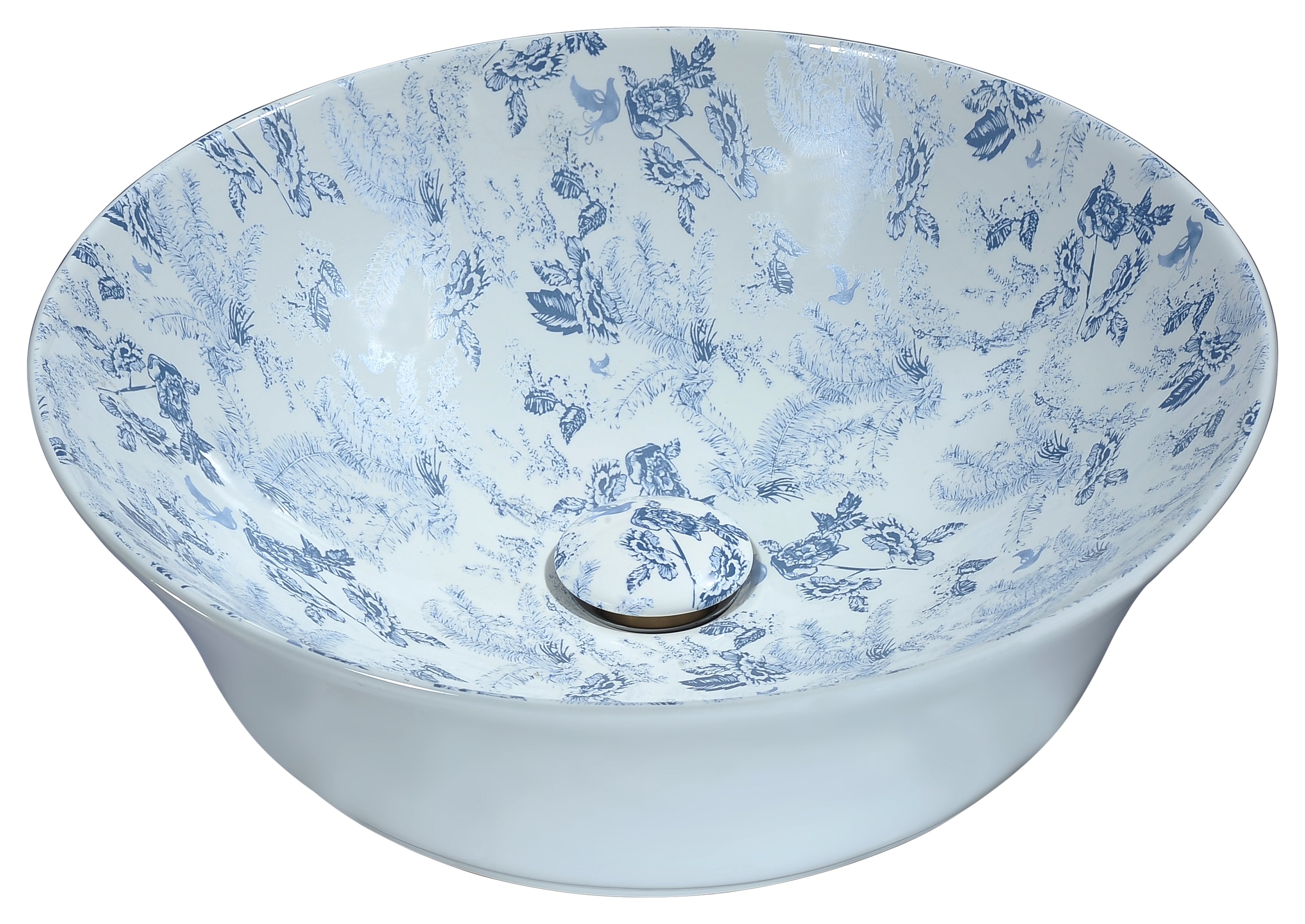 16 Spanish Series Ceramic Vessel Sink In Blue Ls Az261