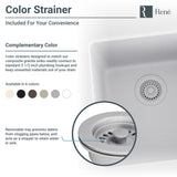 Rene 33" Composite Granite Kitchen Sink, 55/45 Double Bowl, Concrete, R3-1001-CON-ST-CGS - The Sink Boutique