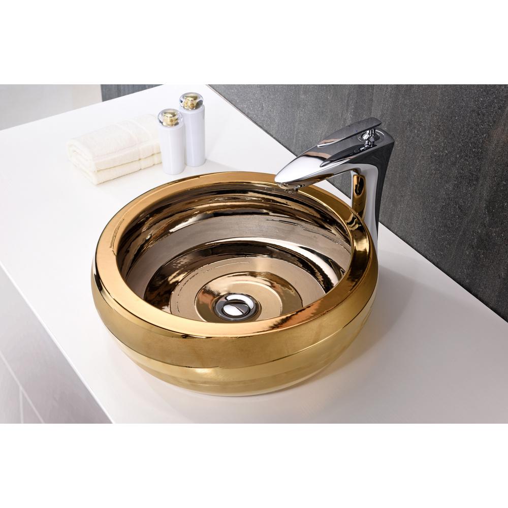 16 Regalia Series Vessel Sink In Smoothed Gold Ls Az181