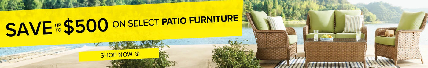 Save up to $500 on select patio furniture Shop now.