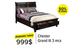 Chester 3-Piece Queen Storage Bed 50% OFF. Now $999