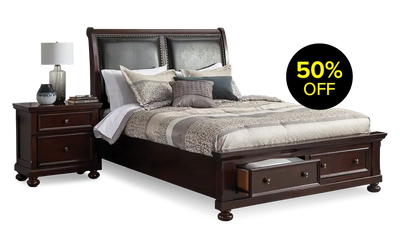 Chester 3-Piece Queen Storage Bed - Cherry