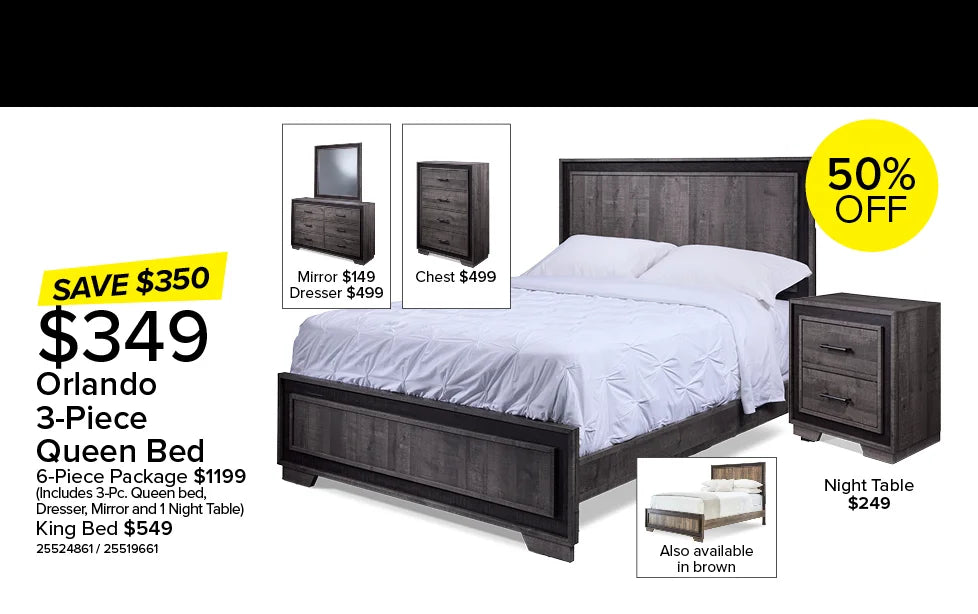 Shop Orlando 3-Piece Queen Bed