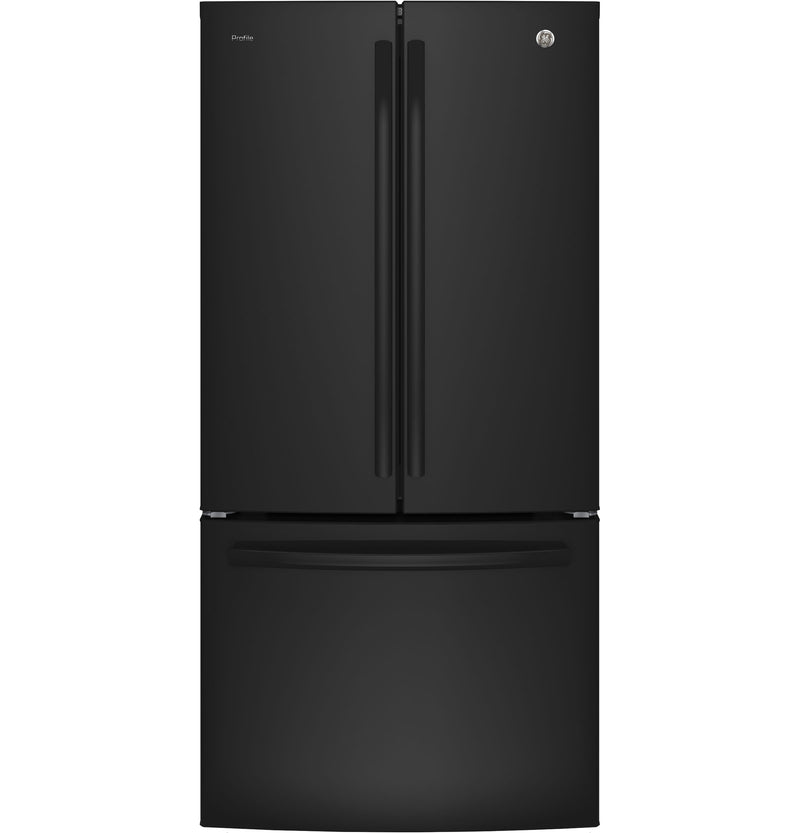 GE Profile Black French Door Refrigerator 24 8 Cu Ft PNE25NGLKBB   15525152 Front 800x 