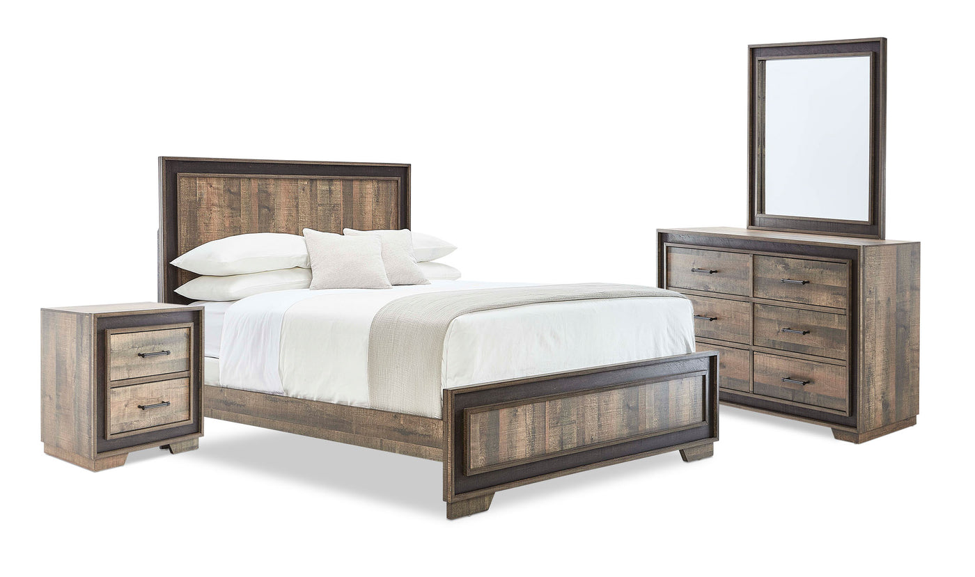 Orlando 6 Piece Queen Bedroom Set Weathered Brown Leon S