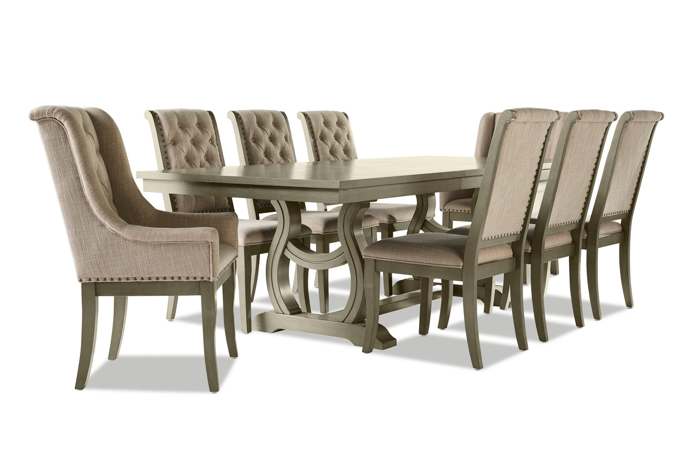 Cleopatra 9 Piece Dining Room Set Oak Leons