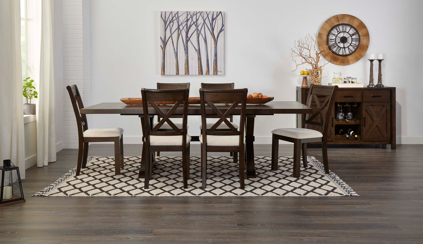 Claira 7-Piece Dining Room Set Rustic Brown