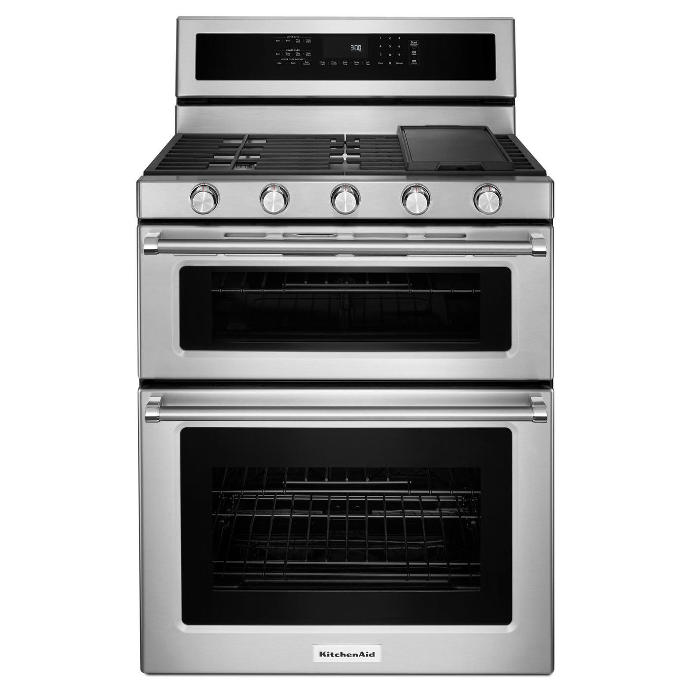 KitchenAid Stainless Steel Freestanding Double Oven Convection Gas