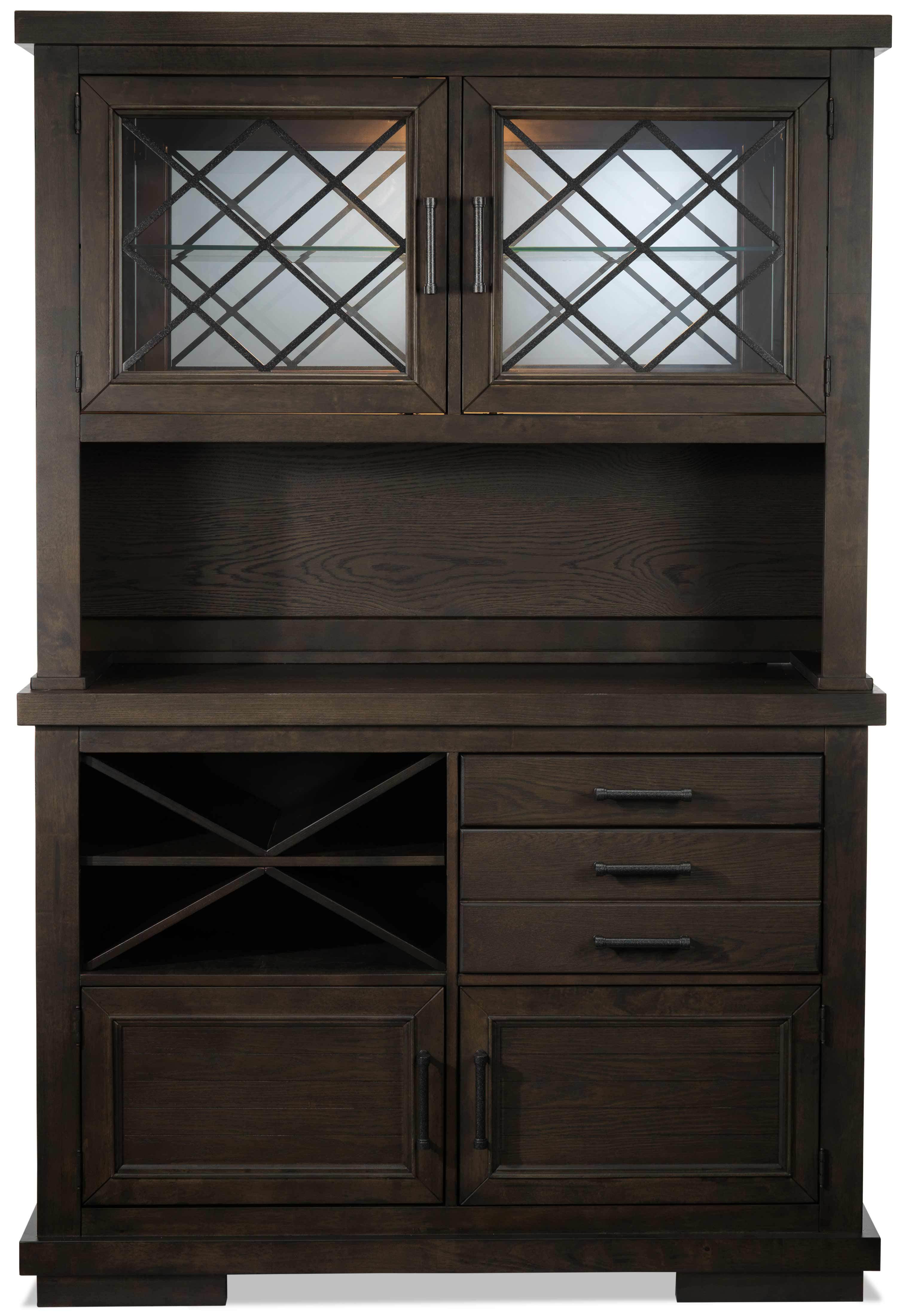 Flanigan Buffet And Hutch Distressed Espresso Leons