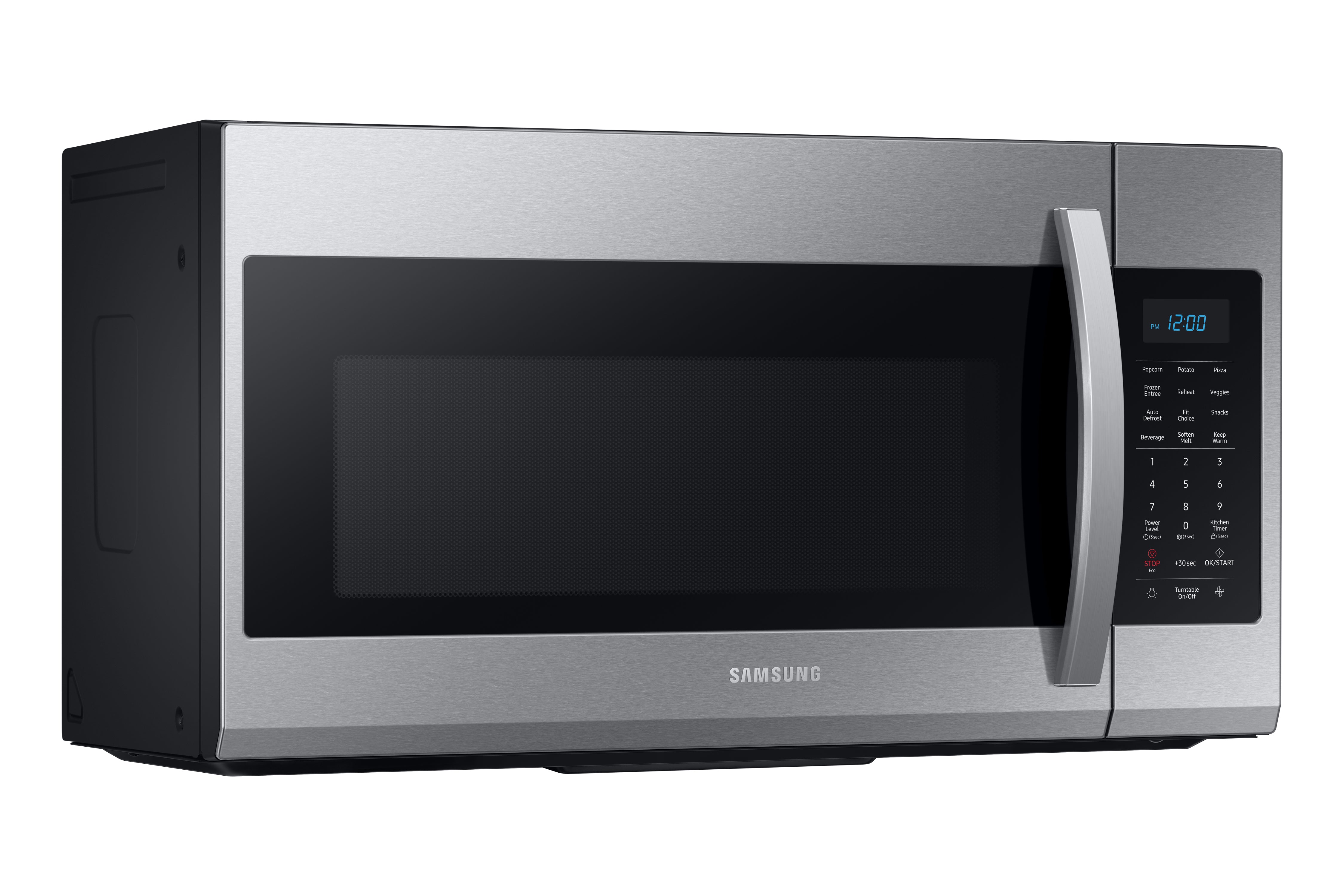 Samsung Stainless Steel Over The Range Microwave 1 9 Cu Ft Me19r7041fs Leon S