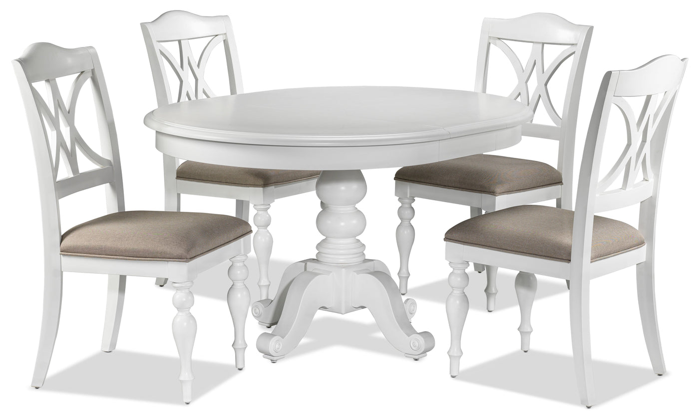 Summer 5 Piece Dinette Set Oyster White Leons