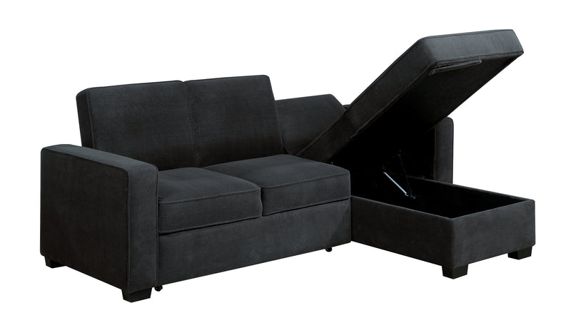 chaela chaise sofa with pop-up bed grey