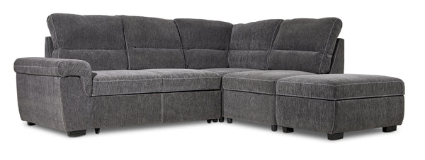 Serafina 4-Piece Sectional with Left Facing Pop-Up Bed - Charcoal