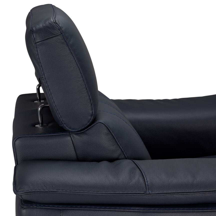 Blue Orlando-Ray Leather Sofa and Chair Set
