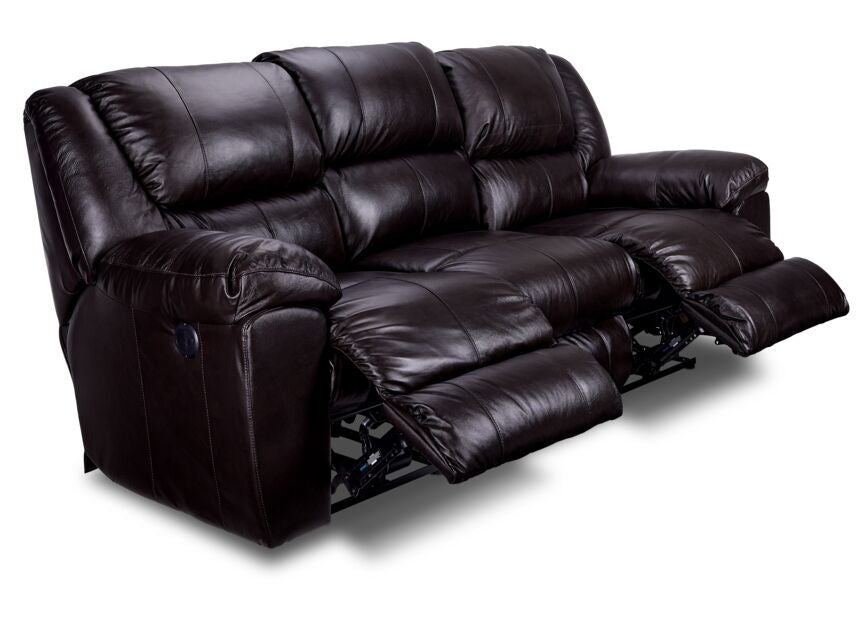 chocolate leather power reclining sofa