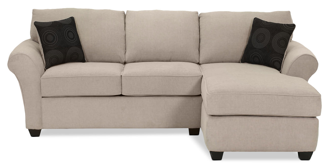 Althea 2 Piece Sectional With Right Facing Chaise Mocha Leons