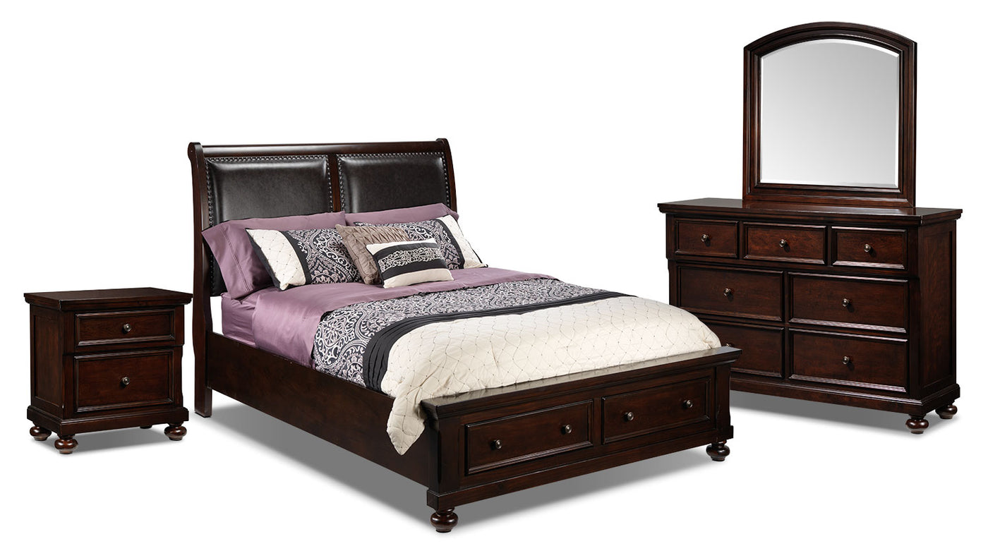 Chester 5 Piece Queen Bedroom Set Cherry Leon S