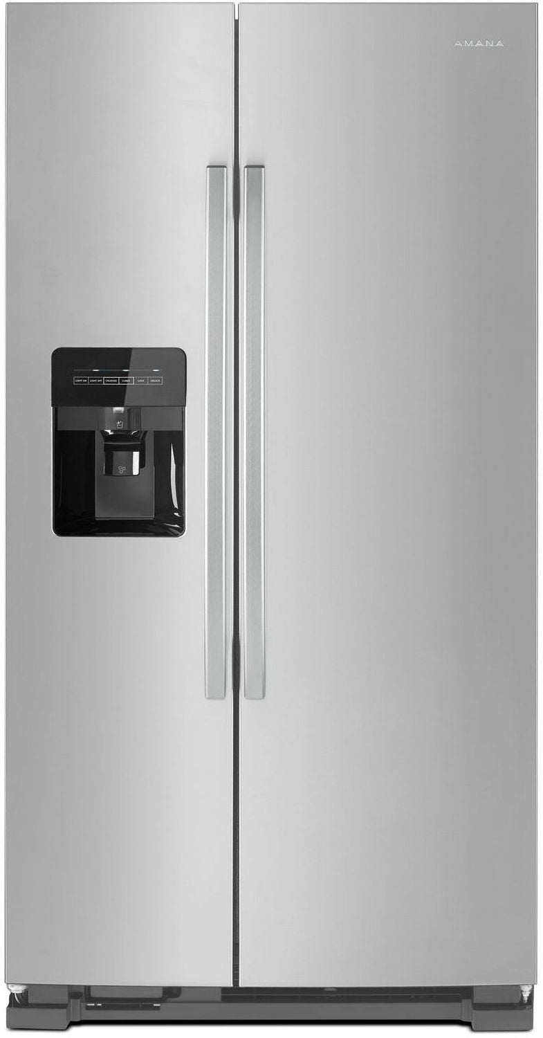 Amana Stainless Steel Side By Side Refrigerator 21 4 Cu Ft Asi2175grs Leon S