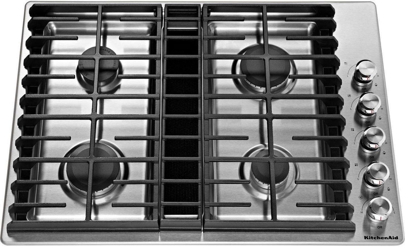 Kitchenaid Stainless Steel 30 Gas Downdraft Cooktop Kcgd500gss