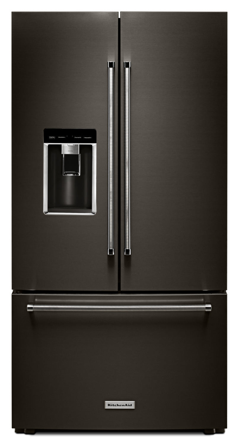 KitchenAid Black Stainless Steel Counter-Depth French Door Refrigerator ...