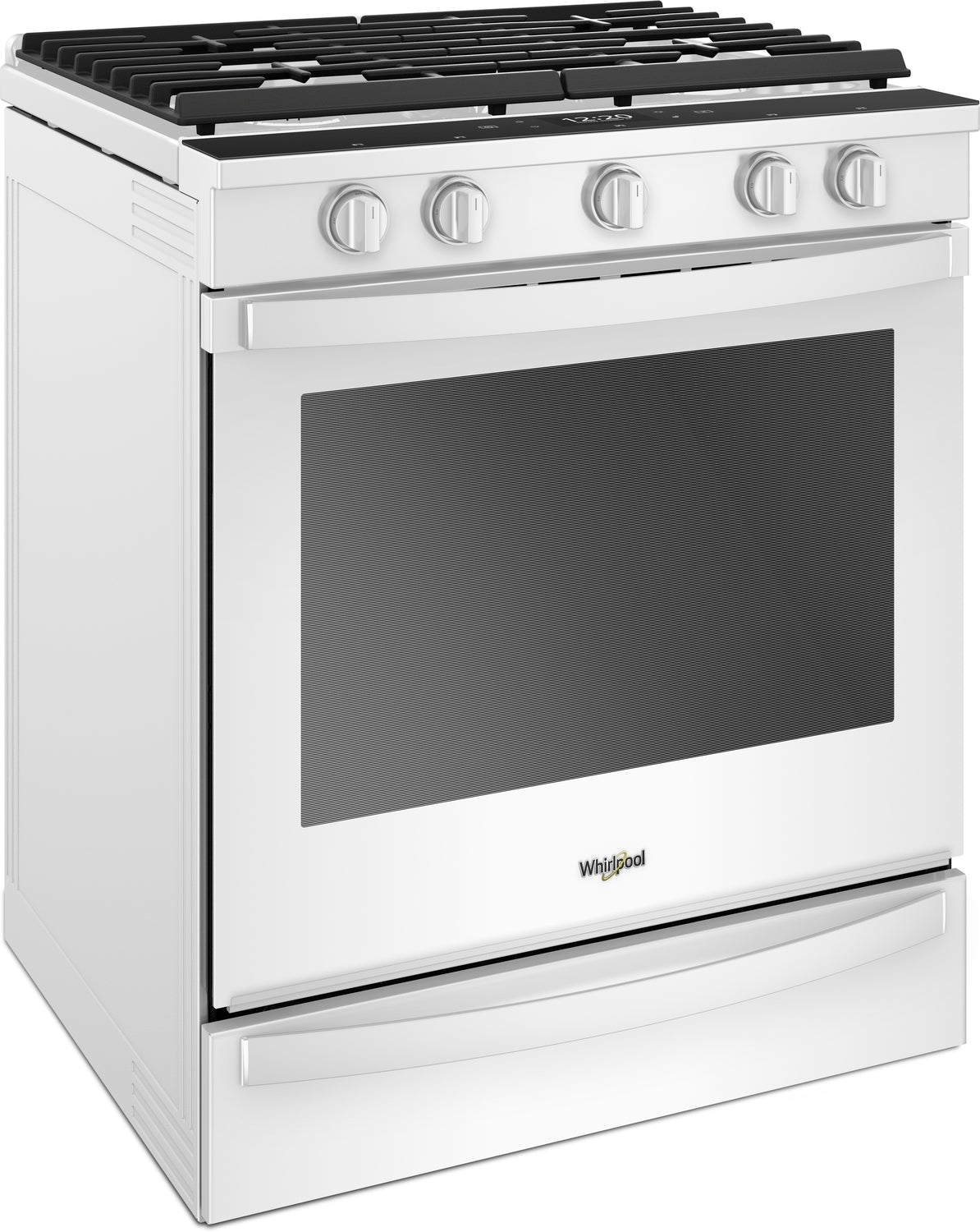 Whirlpool White Slide In Gas True Convection Range 58 Cu Ft