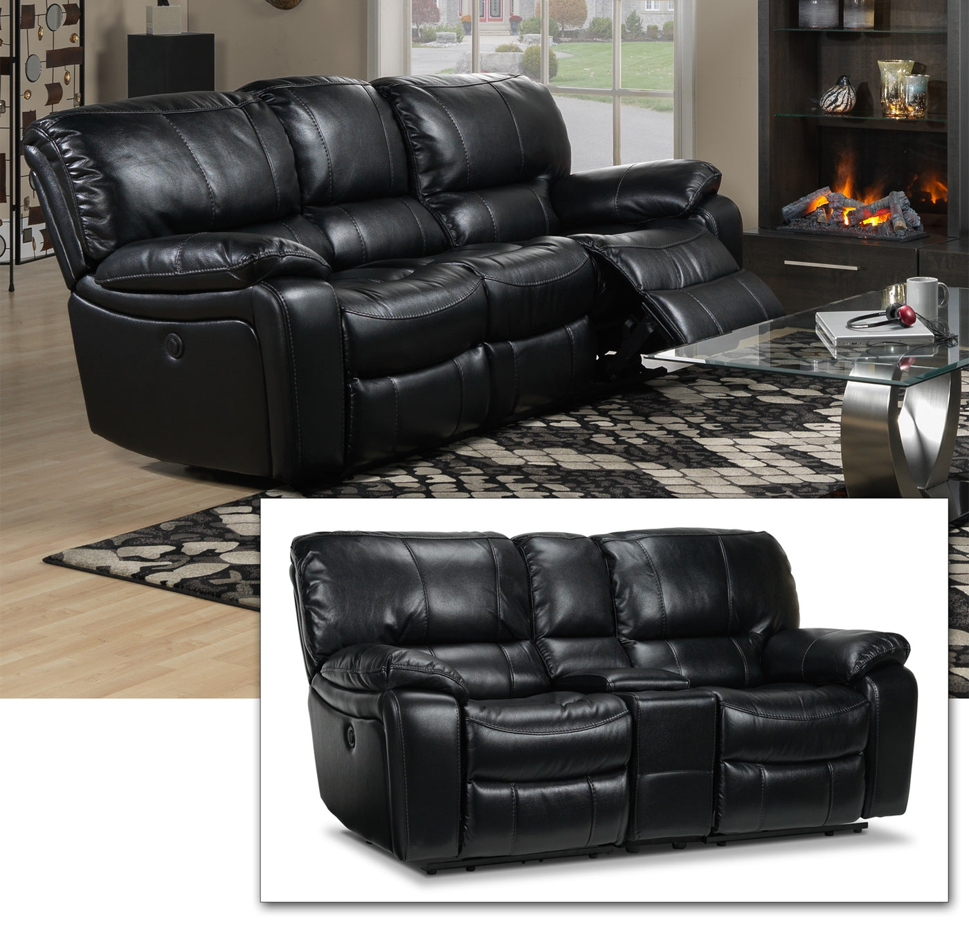 Santorini Power Reclining Sofa and Reclining Loveseat with ...