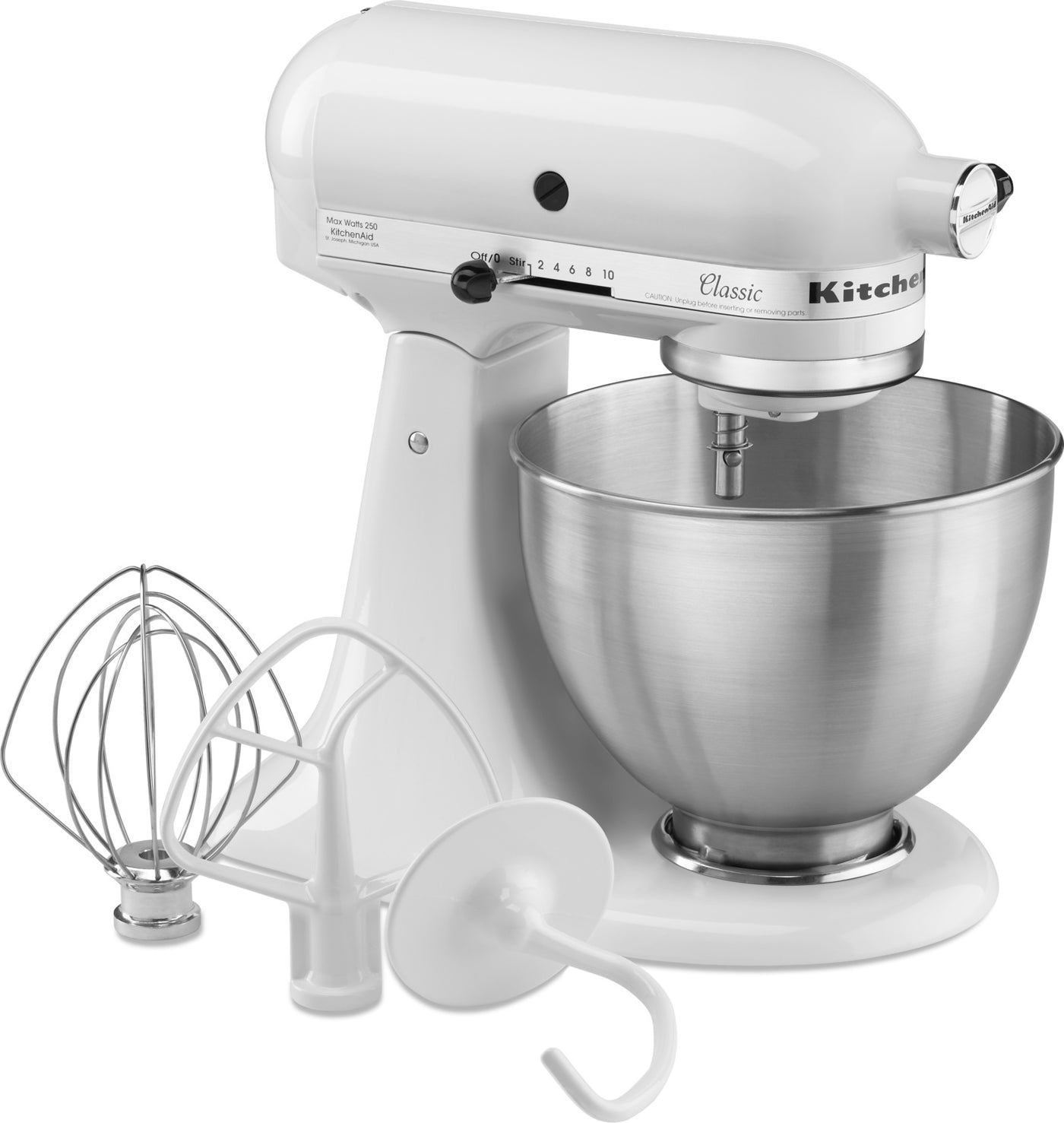 KitchenAid White Classic Series 4.5Quart Stand Mixer K45SSWH Leon's