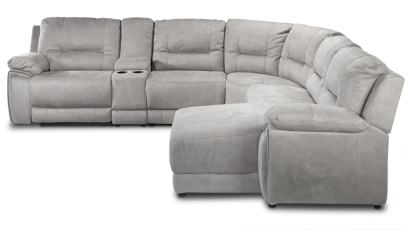 Pasadena 6-Piece Reclining Sectional with Right-Facing Chaise - Light ...