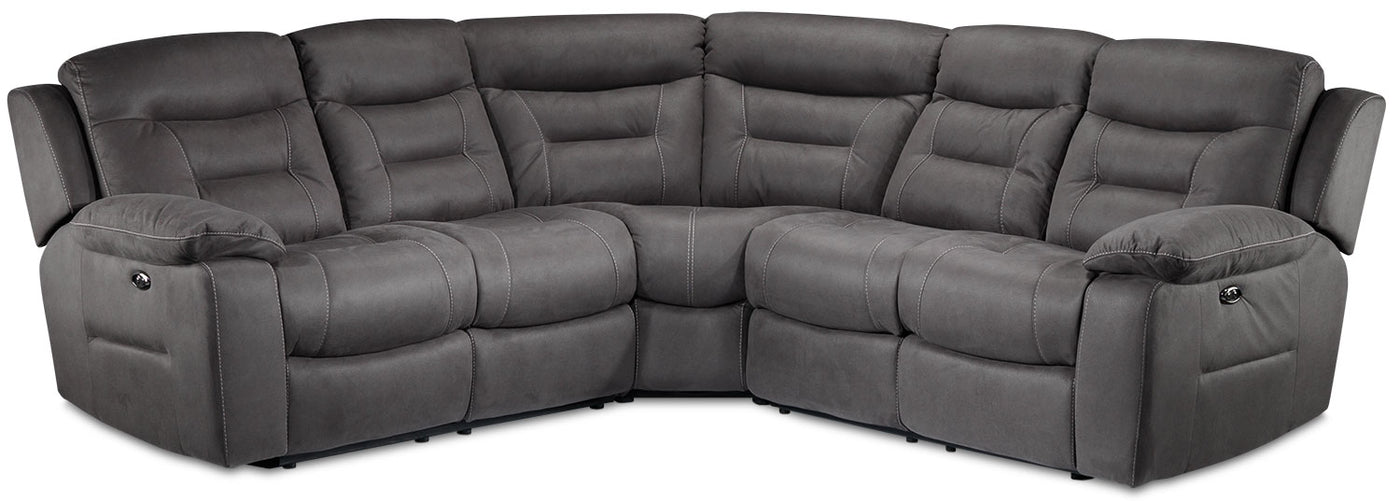 Charlotte 3 Piece Power Reclining Sectional Dark Grey