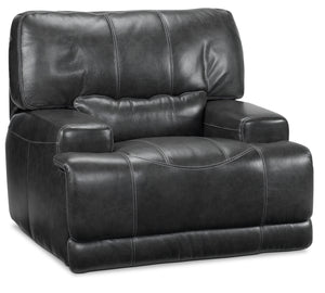 Dearborn Power Leather Recliner - Charcoal