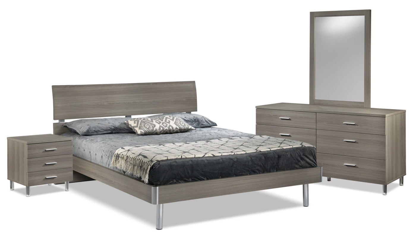 Bellmar 5 Piece Queen Bedroom Set Grey