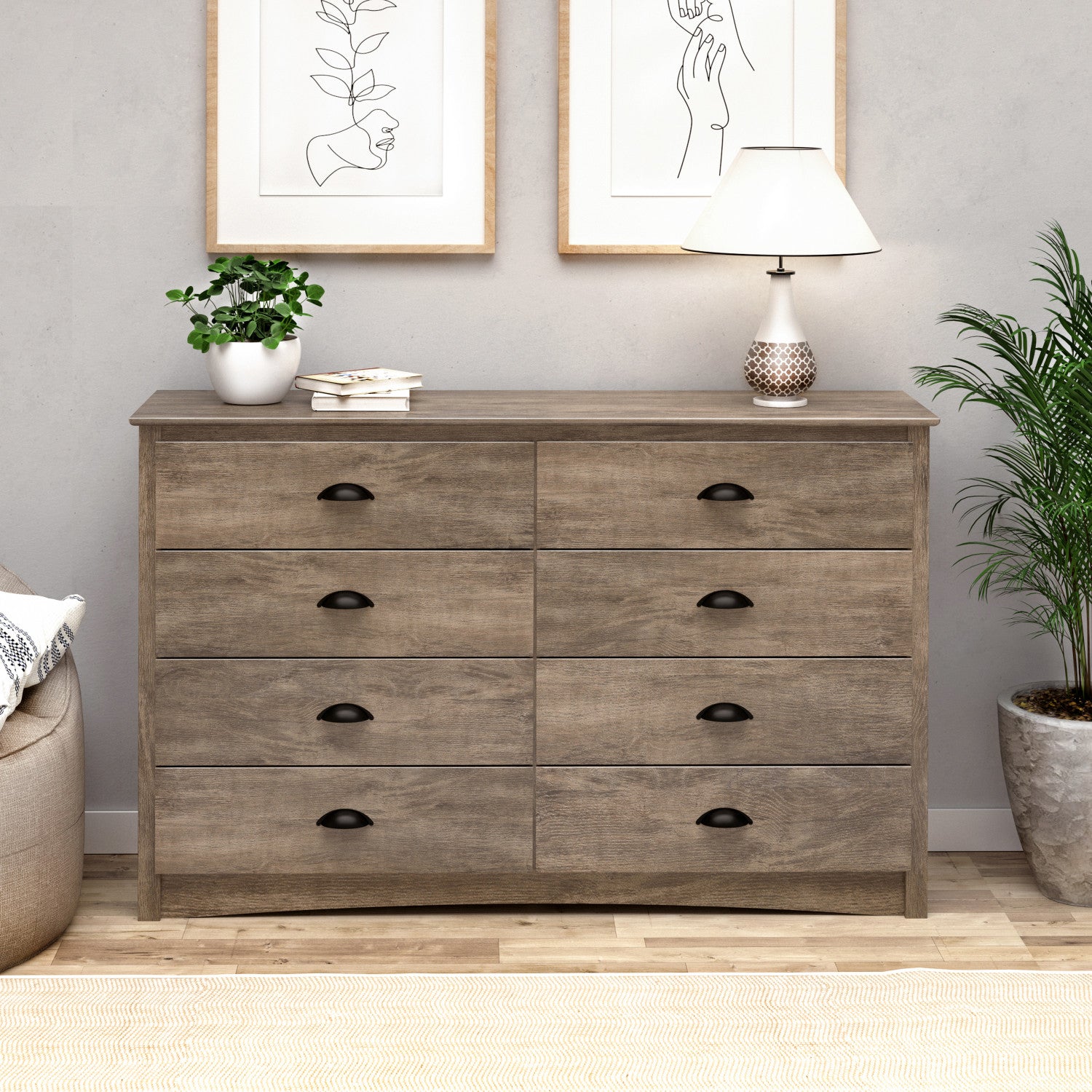 Drifted Grey Salt Spring 8 - Drawer Dresser