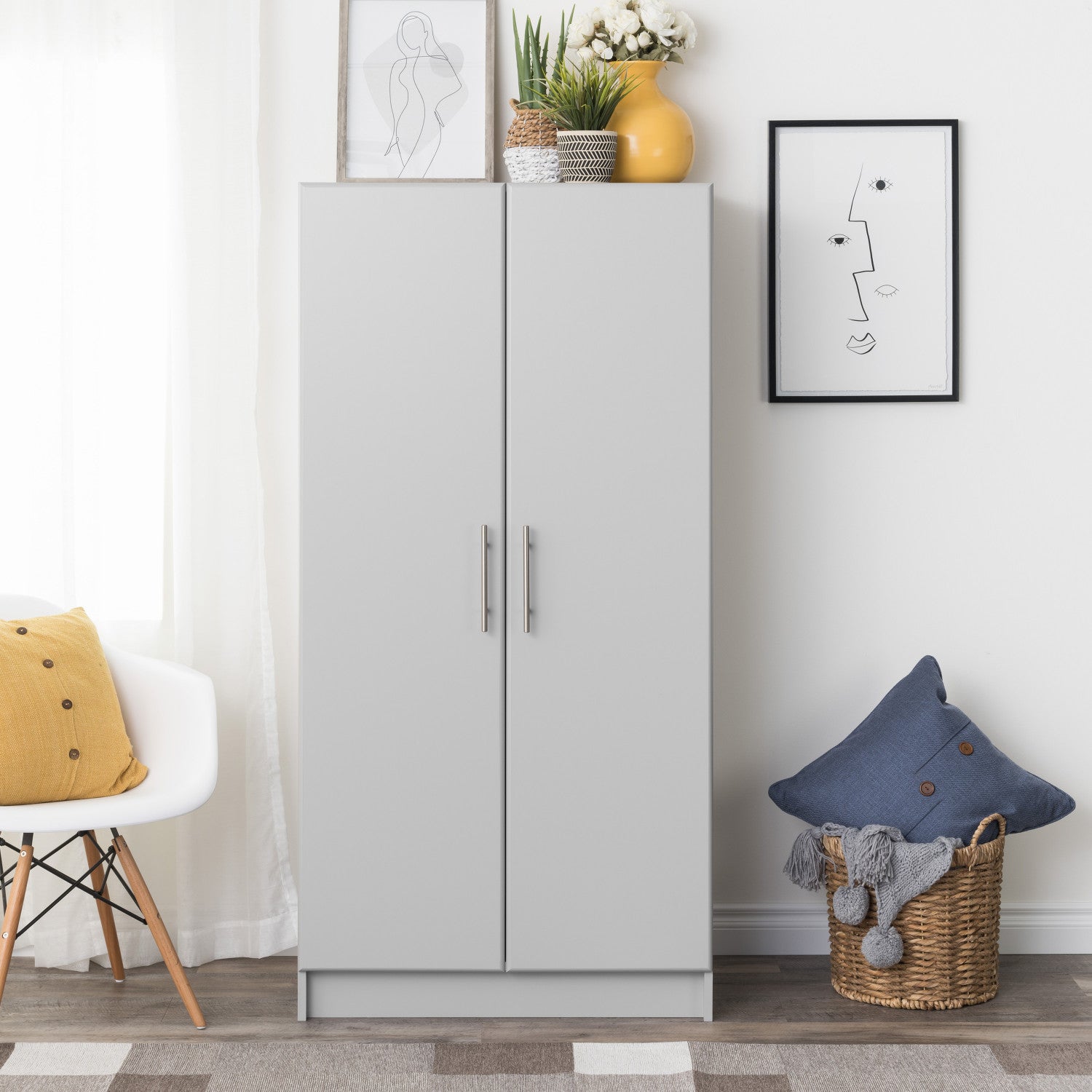 Grey Elite Wardrobe Cabinet - A Stylish and Functional Storage Solution