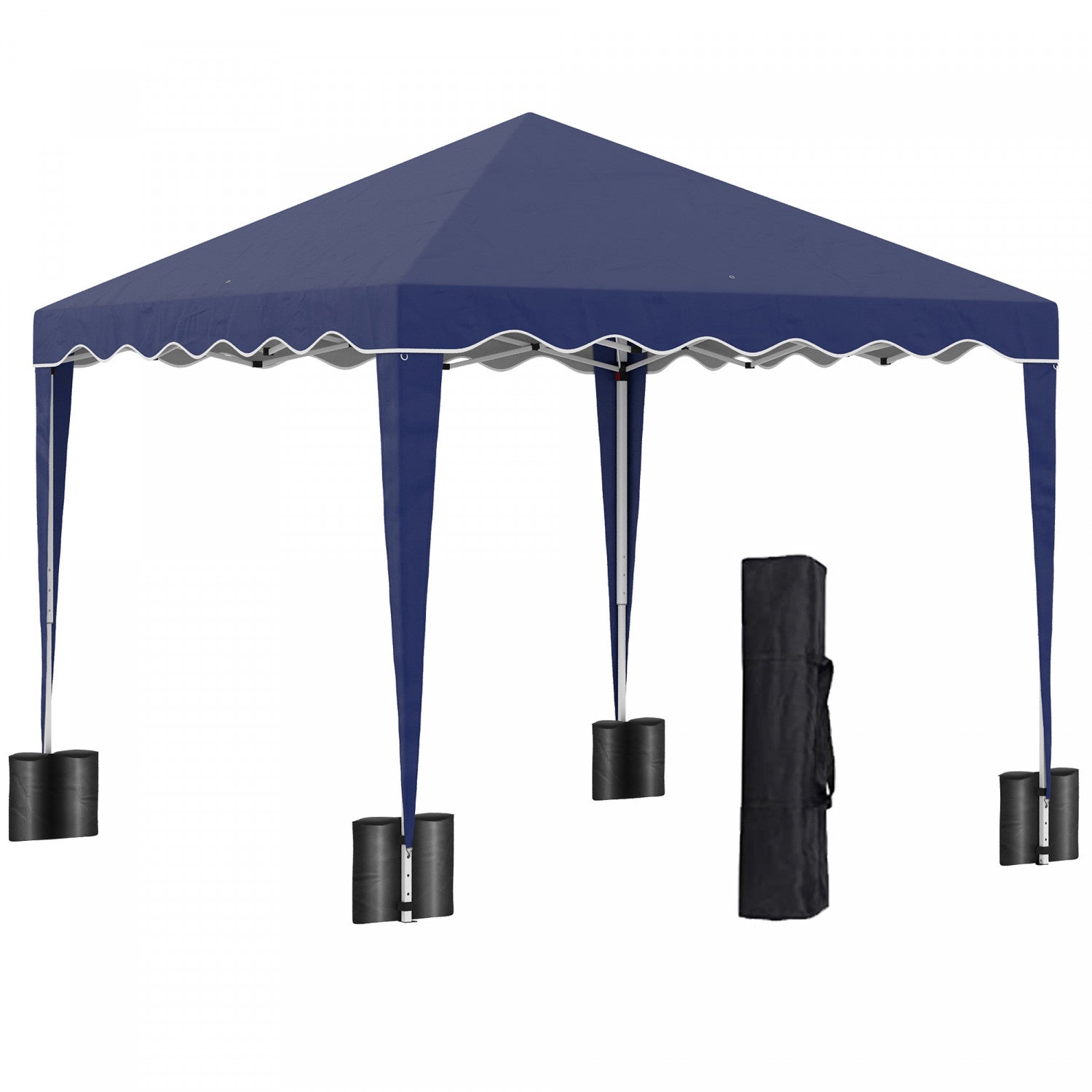 Outsunny 10' X 10' Blue Pop Up Canopy Tent with Carry Bag