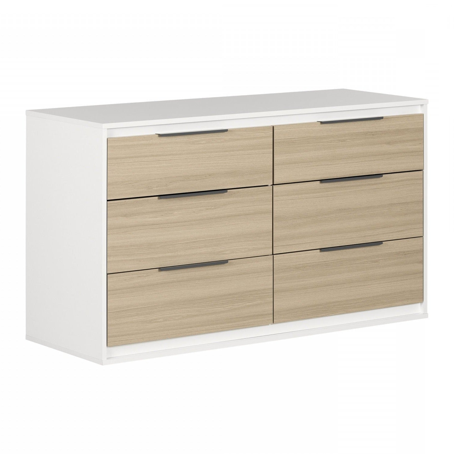 Soft Elm White Hourra 6-Drawer Dresser - A Commode with 6 Tiers