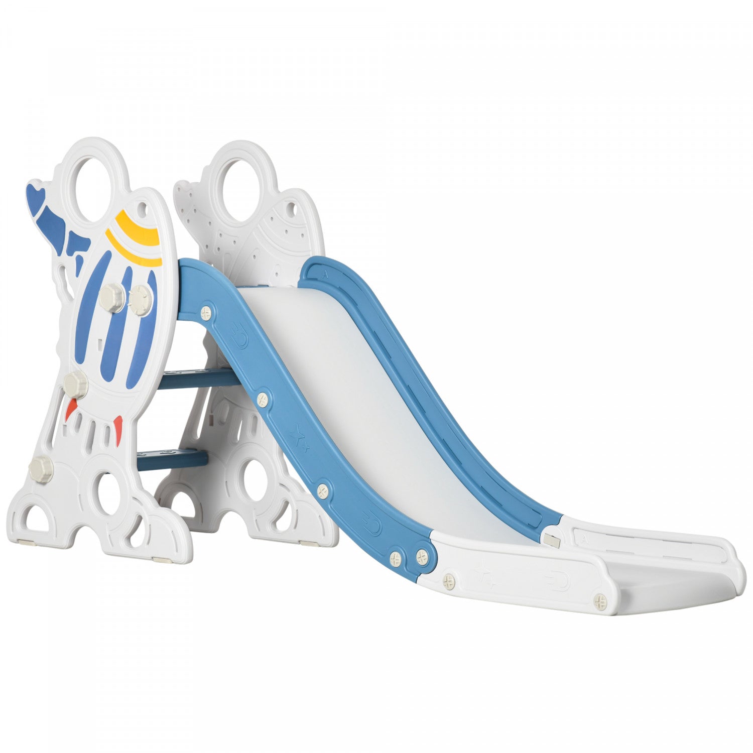 Qaba Indoor Toddler Slide for 1.5 - 3 Year Old Kids - Space Theme Climber Slide Playset in Blue