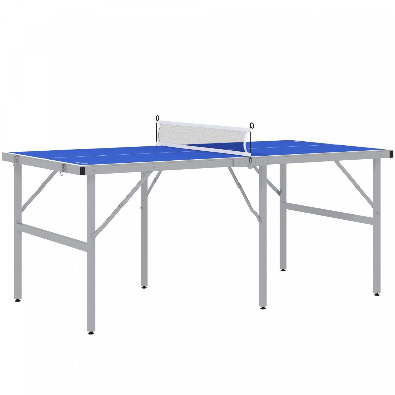 Soozier Outdoor/Indoor Blue Ping Pong Table Set with Net, Paddles, and Balls