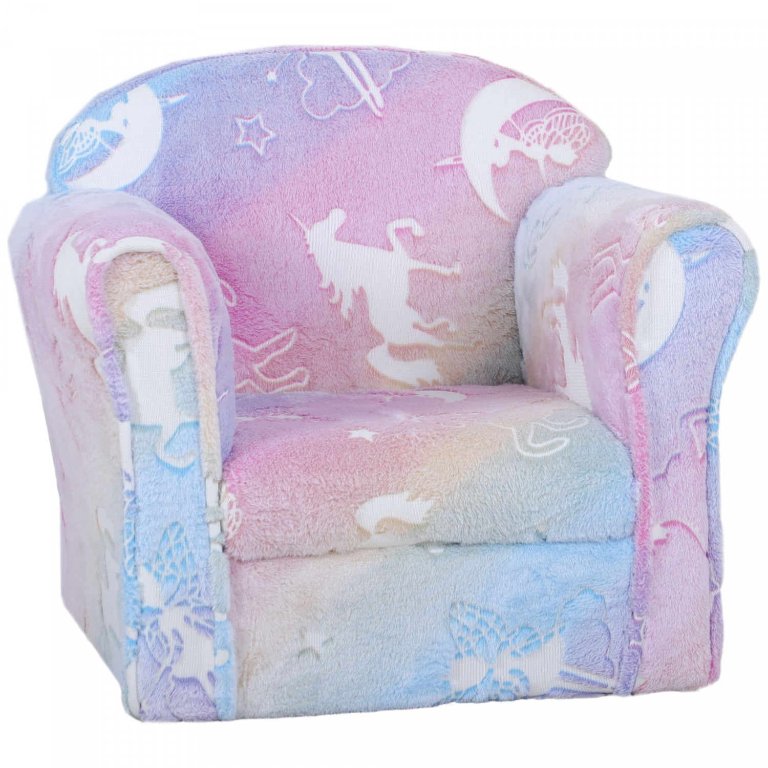 Qaba 18 - 36 Months Wooden-Frame Toddler Chair with Luminous Fairy Design, Ideal as a Kids Sofa