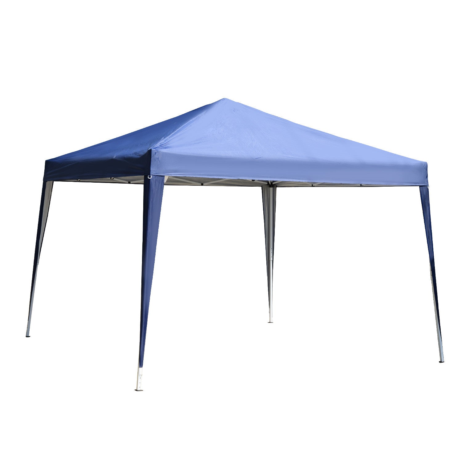 Outsunny 10x10ft Blue Folding Pop Up Tent Outdoor Gazebo Canopy with Carrying Bag - Ideal for Sun Protection and Outdoor Use