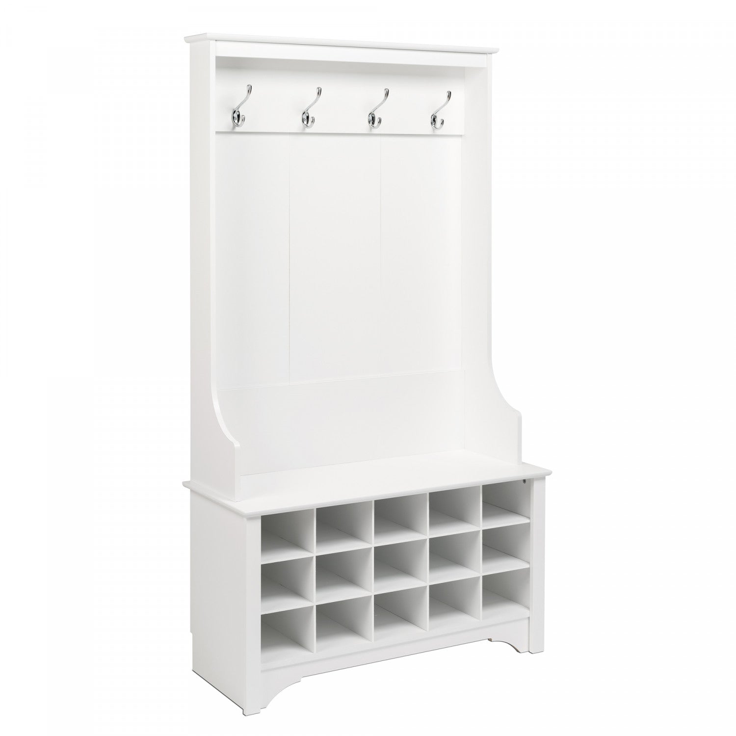 White Hall Tree with Shoe Storage - A Functional and Stylish Solution