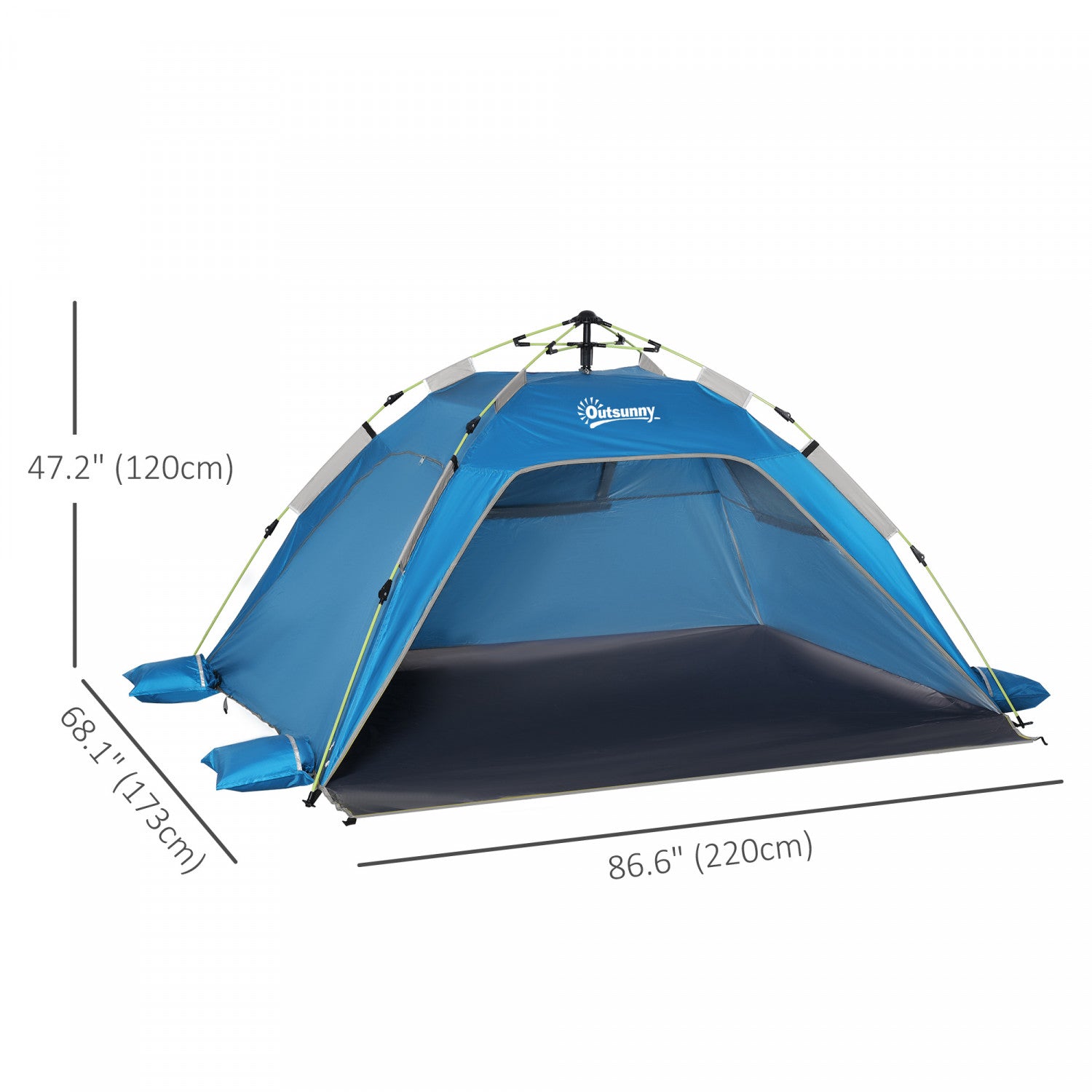 Outsunny Sky Blue 1 - 2 Person Pop Up Tent: Ideal Outdoor Beach Sun Shelter